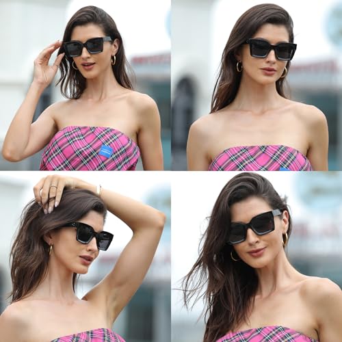 Narrow Square Sunglasses for Women Trendy Classic Retro Sunnies Small Faces FZN8202