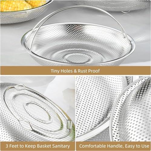 Image of All In One Stainless Steel Steamer Basket for Steaming Vegetables, Full Handle for Easy Use idli maker steel steamer momos maker idli maker (Pack of 1)