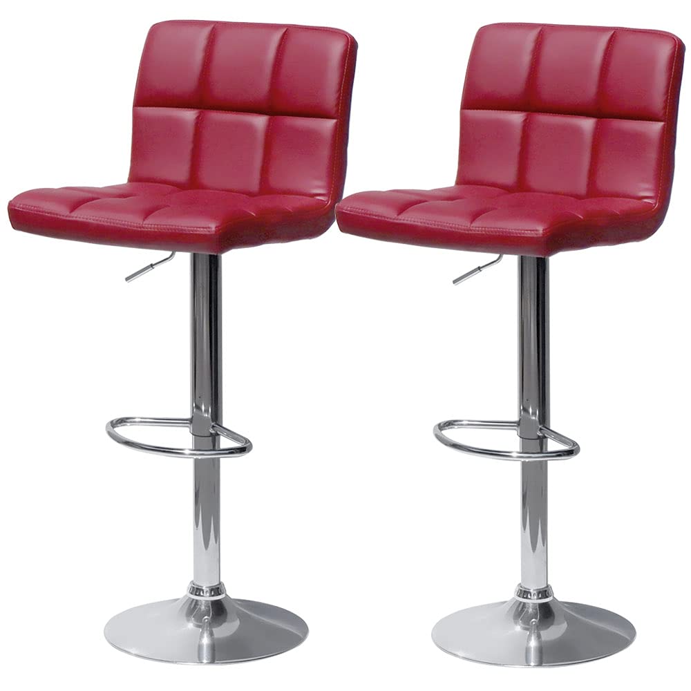 BARカウンターチェアバーガンディ 回転スツール 椅子2脚セット