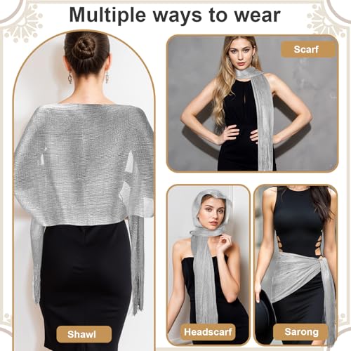 Jeffdad Women Shawls and Wraps for Evening Dress, Sparkling Shawls Wraps for Evening Dresses Party Wedding Bride Bridesmaid4