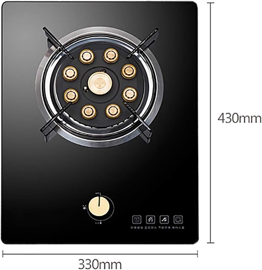 Burner Gas Cooker Stove 5 2Kw Single Built In Hob Black Explosion Proof Tempered Glass Panel(A,LPG)