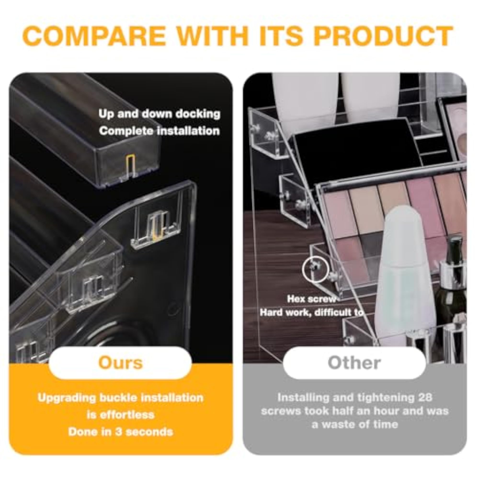 7 Tiers Lipstick Nail Polish Organizer, Clear Display Rack Stand