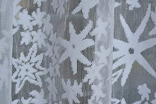 Image of Aroma Brand Tissue Transparent Fancy Sheer Polyester Curtains for Door- Pack of 1 (Door - 7 Feet, White - Star)