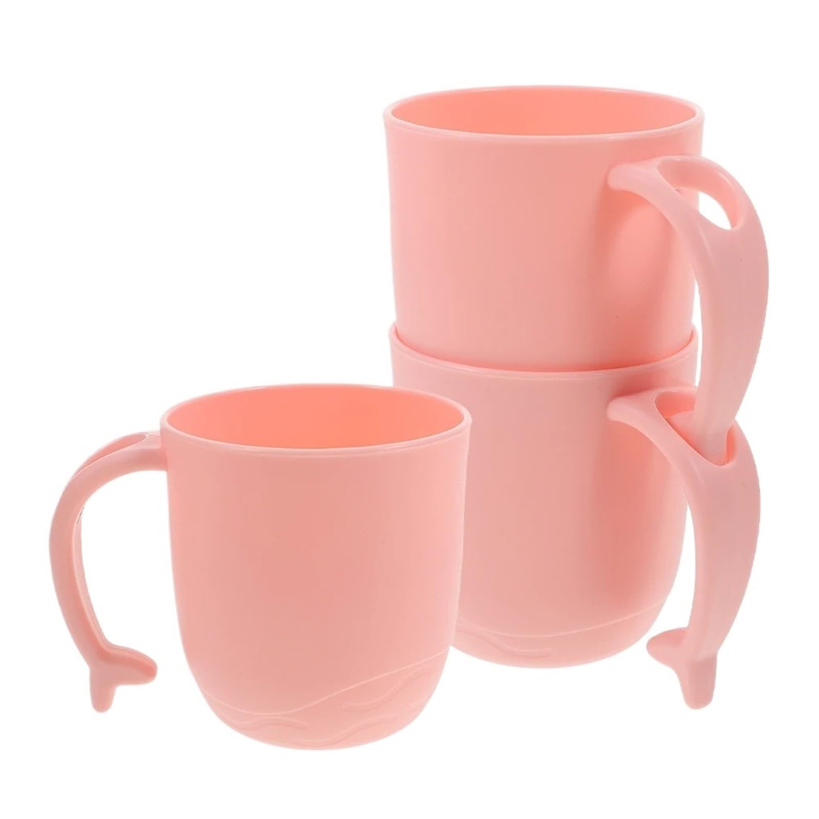 3Pcs Mouthwash Cups Plastic Toothbrush With Handle Round Lightweight Bathroom Tumbler For Travel Home Washing Cup Storage for Toothbrushes