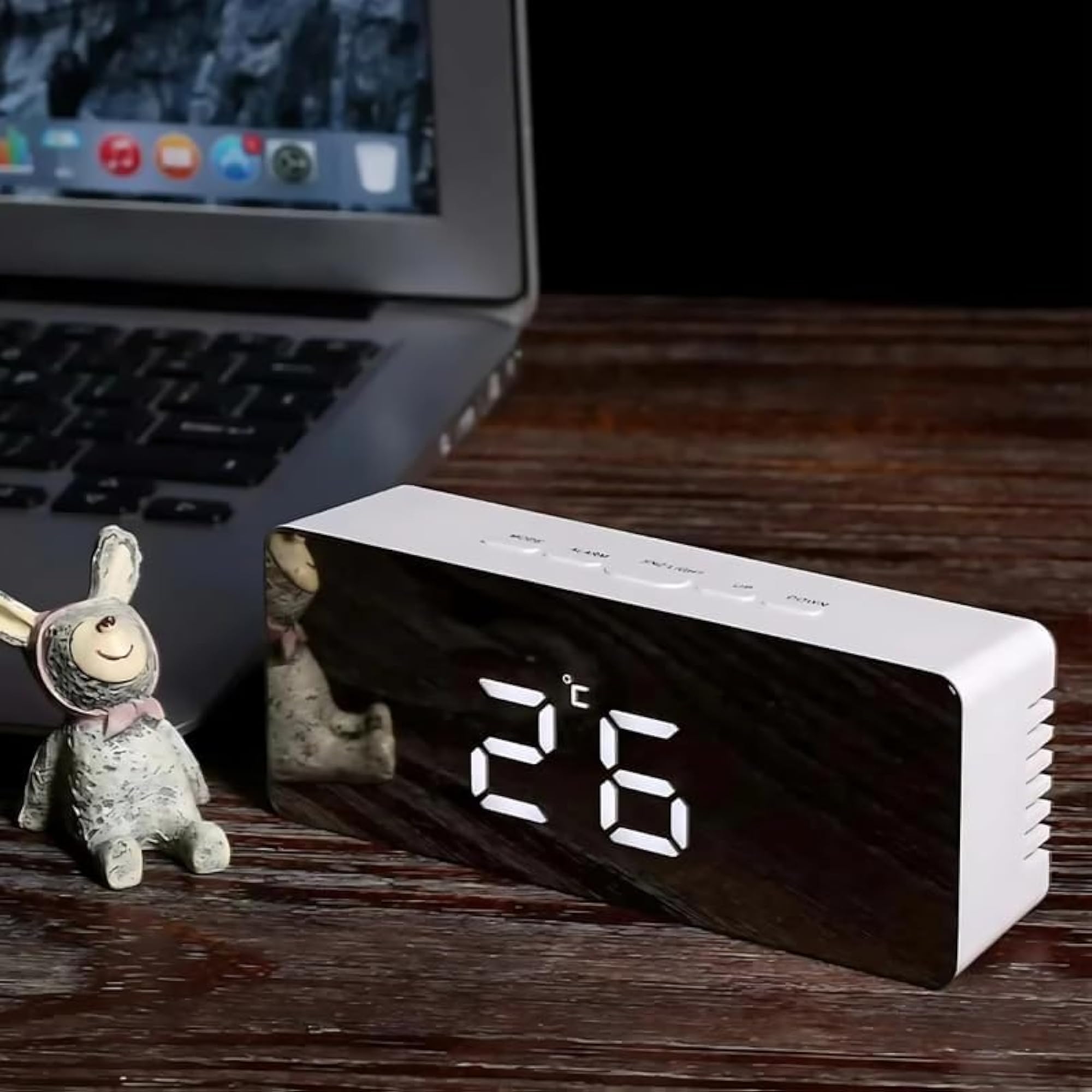 Digital Mirror Alarm Clock with LED Display
