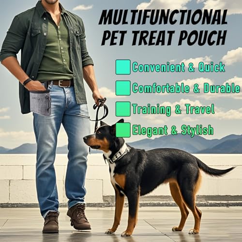 AKEISHE Bolsa de petiscos para treinamento de cães com cinto, bolsa de lanches durável para treiname