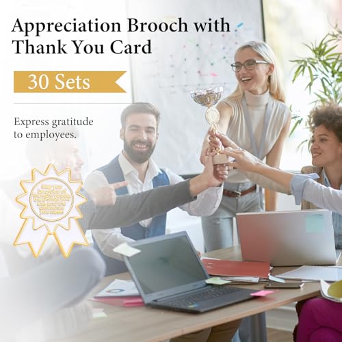 sasylvia 30 set team appreciation gifts thank you enamel pin lapel pin bulk medal brooch award pin badges with thank you card organza bag for coworker employee appreciation gifts(proud)