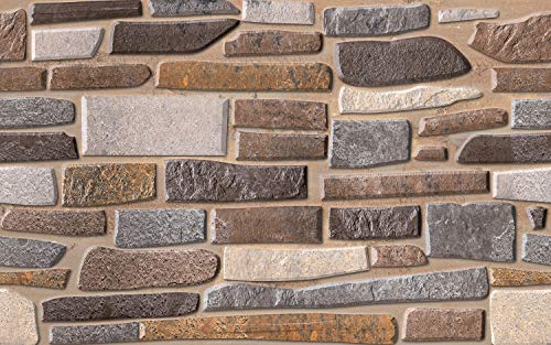 Image of DWELLSINDIA Uneven Brick Stones Self Adhesive Peel and Stick PVC Wallpaper Waterproof, Scratch Resistant, Laminated (41CM X 244CM, Natural, Matt)