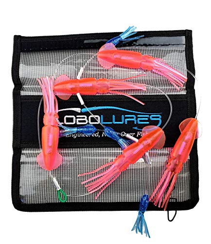 Squidnation Game Fish Mini Flippy Floppy Fishing Daisy Chain Tuna & Marlin (Pink & Carolina Blue)