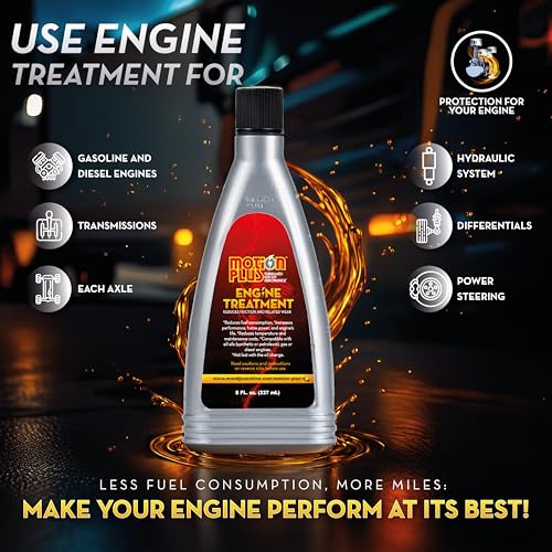 Image of Motion Plus Engine Treatment - Heavy Duty Metal Treatment & Super Lubricant for Gasoline & Diesel Engines, Reduces Friction, Heat & Wear, Increase Horsepower, Engine Performance & Longevity - 8 Oz