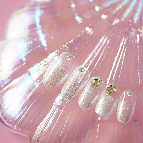 TJJF 24Pcs Mädchen Silber Farbe Glitter 3D künstliche Nagelspitzen mit Kleber Braut Pretty Shining Decor Fake Press On… – Bild 6