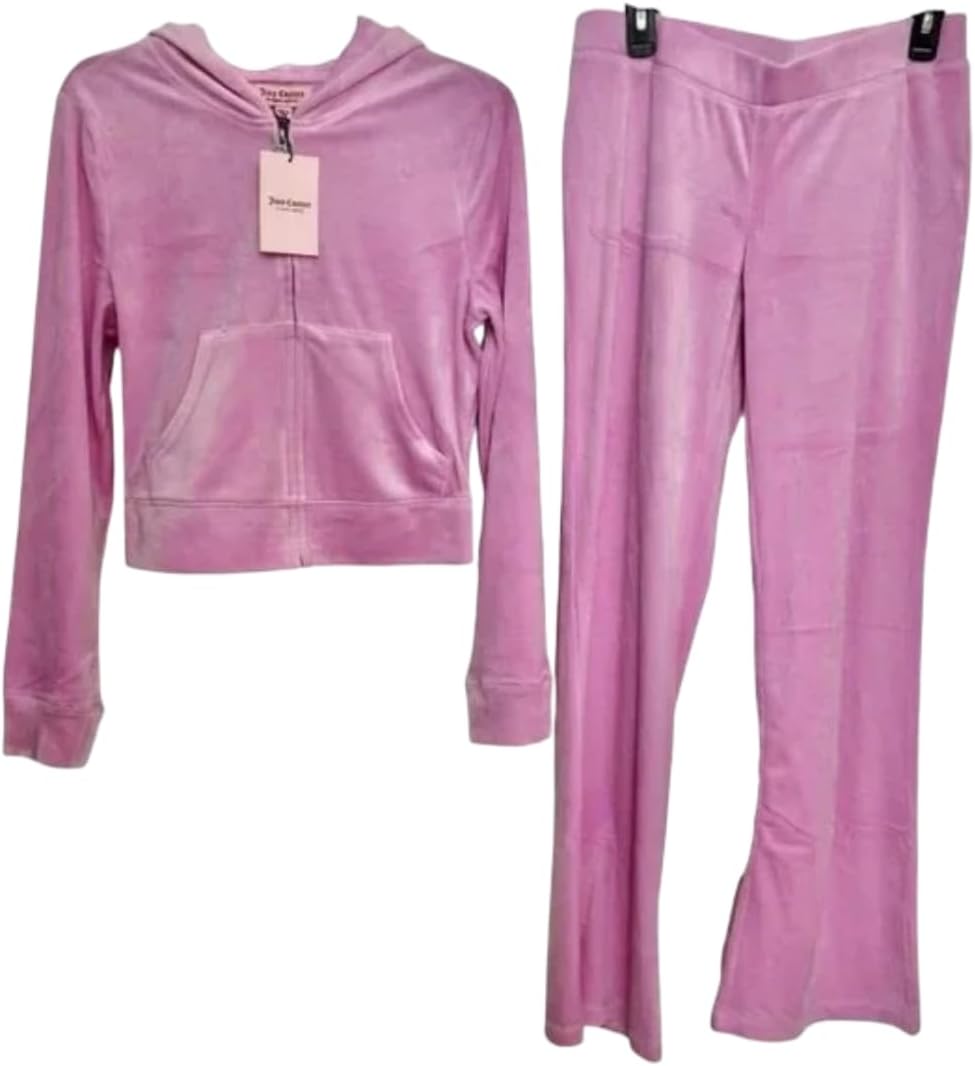 Juicy Couture Bling Velour Tracksuit Floral Bloom Small