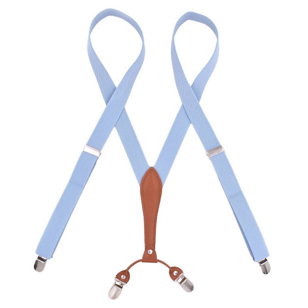 Bigood25MM Adult Mens Lengthen Elastic Adjustable Braces Suspenders 110cm With 4 Clips