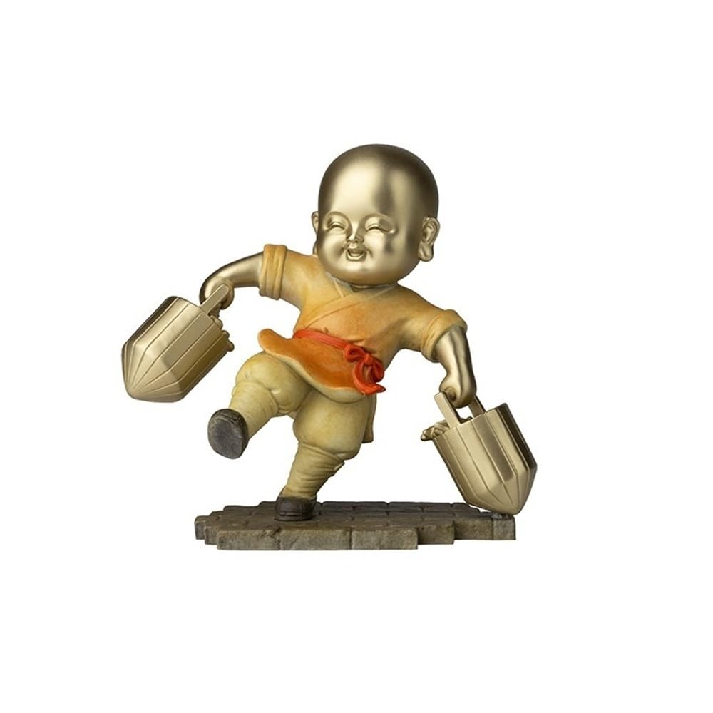 AFGFGHES Statue Creative All-copper Handmade Statues, Home Copper Desktop Ornaments, Little Monk Living Room Decoration Crafts Brass Figurine