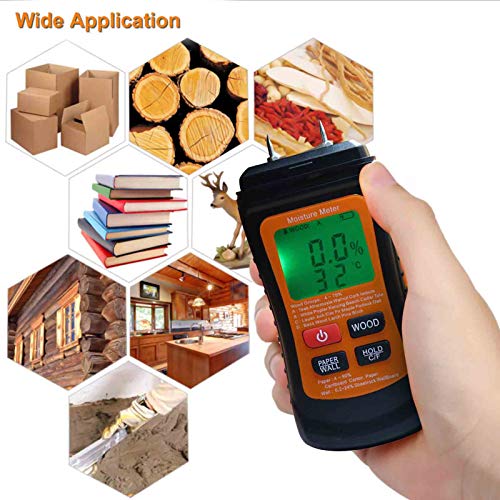 DECDEAL Medidor de umidade de madeira Detector digital de umidade Testador de umidade Testador de um
