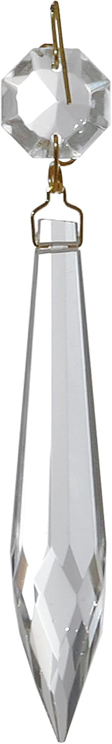 B&P Lamp® 3" (76Mm) Prism, U-Drop, Cry, Antique Brass Pin