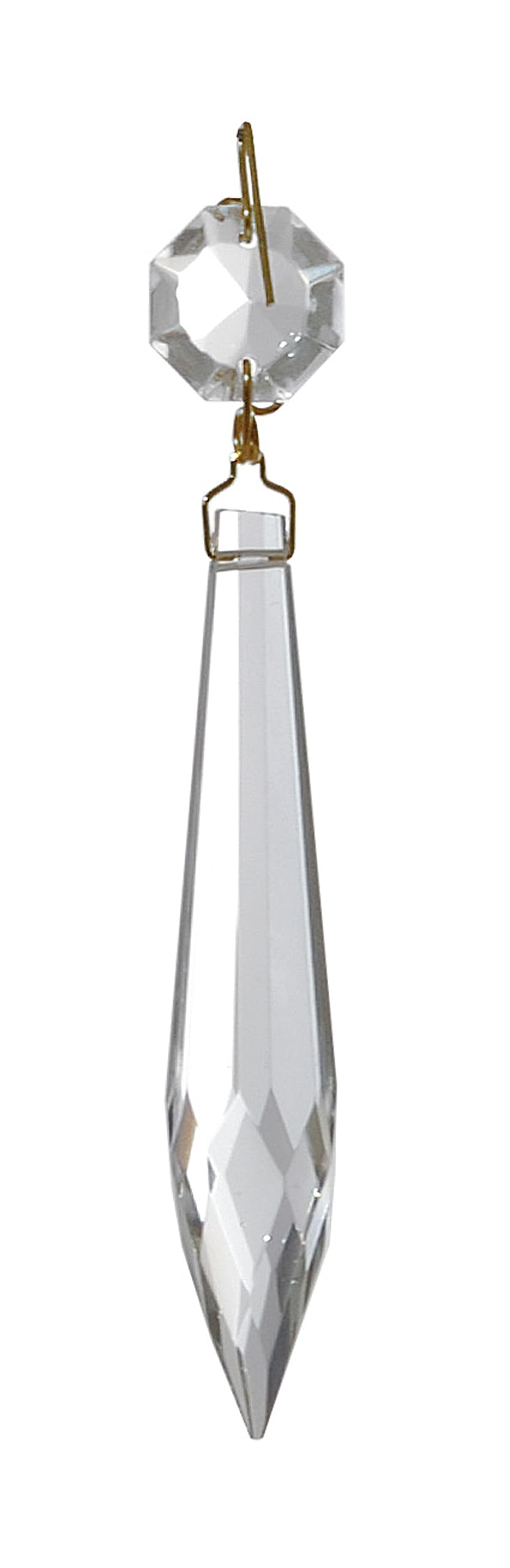 B&amp;P Lamp® 3 Inch (76MM) Crystal Chandelier Light Replacement Pendant Prism, U-Drop Nickel Pin
