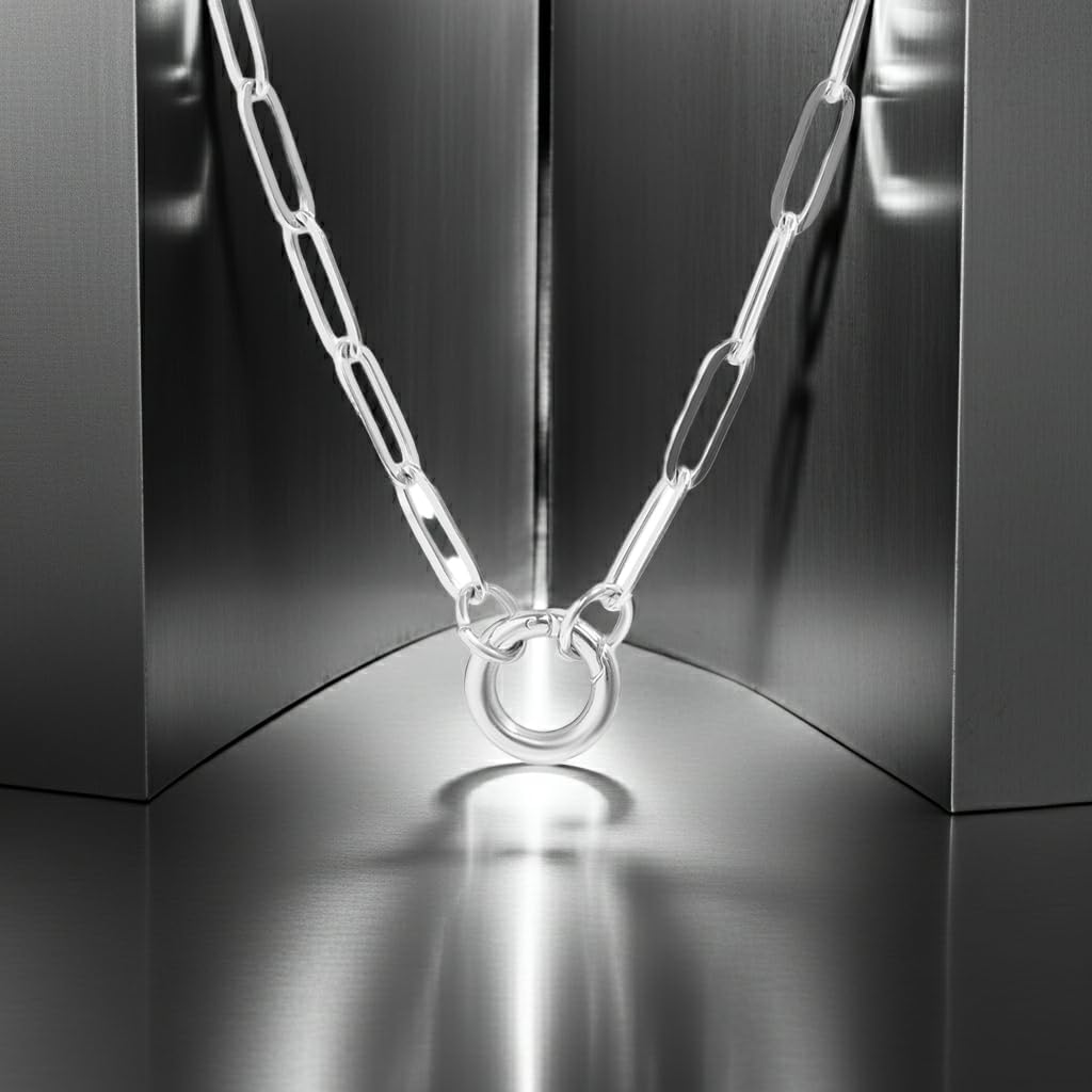 Paperclip Necklace for Women 18" + 2" Adjustable Stainless Steel Chain – Waterproof & Hypoallergenic Minimalist Charm Keeper Necklace - Image 7