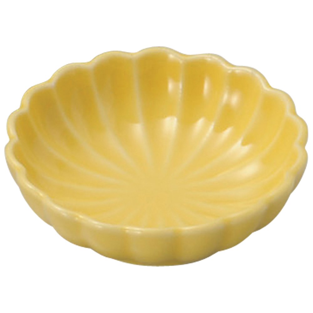 Yellow Chrysanthemum Porcelain Bean Plate