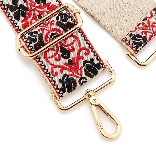 Image of Wide Shoulder Strap Adjustable Replacement Belt Guitar Style Crossbody Bag Handbag Strap Multicolor Canvas Straps(Wide:2in)(Color50)