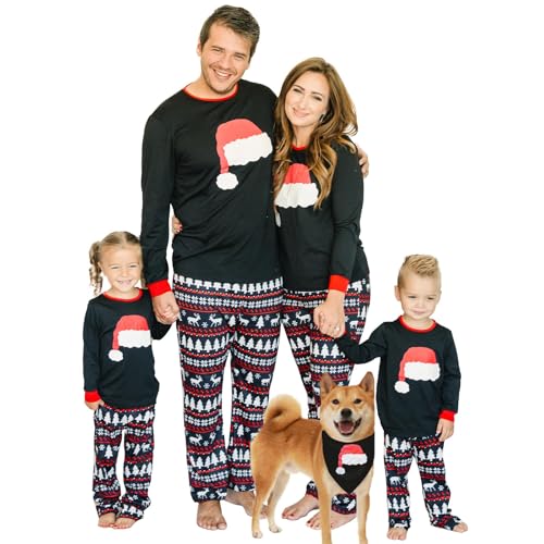 IFFEI Pyjama Noel Famille Familia Ensemble de Pyjama Hiver de Noël pour Homme et Femme Couple Enfant avec imprimé et Poche
