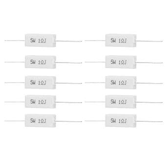10pcs Cement Resistor 5W White Insulated Electronic Resistor for Prid Circuit Board
