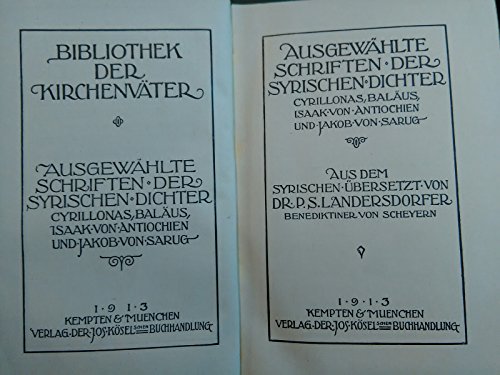 Ausgewählte Schriften der syrischen Dichter