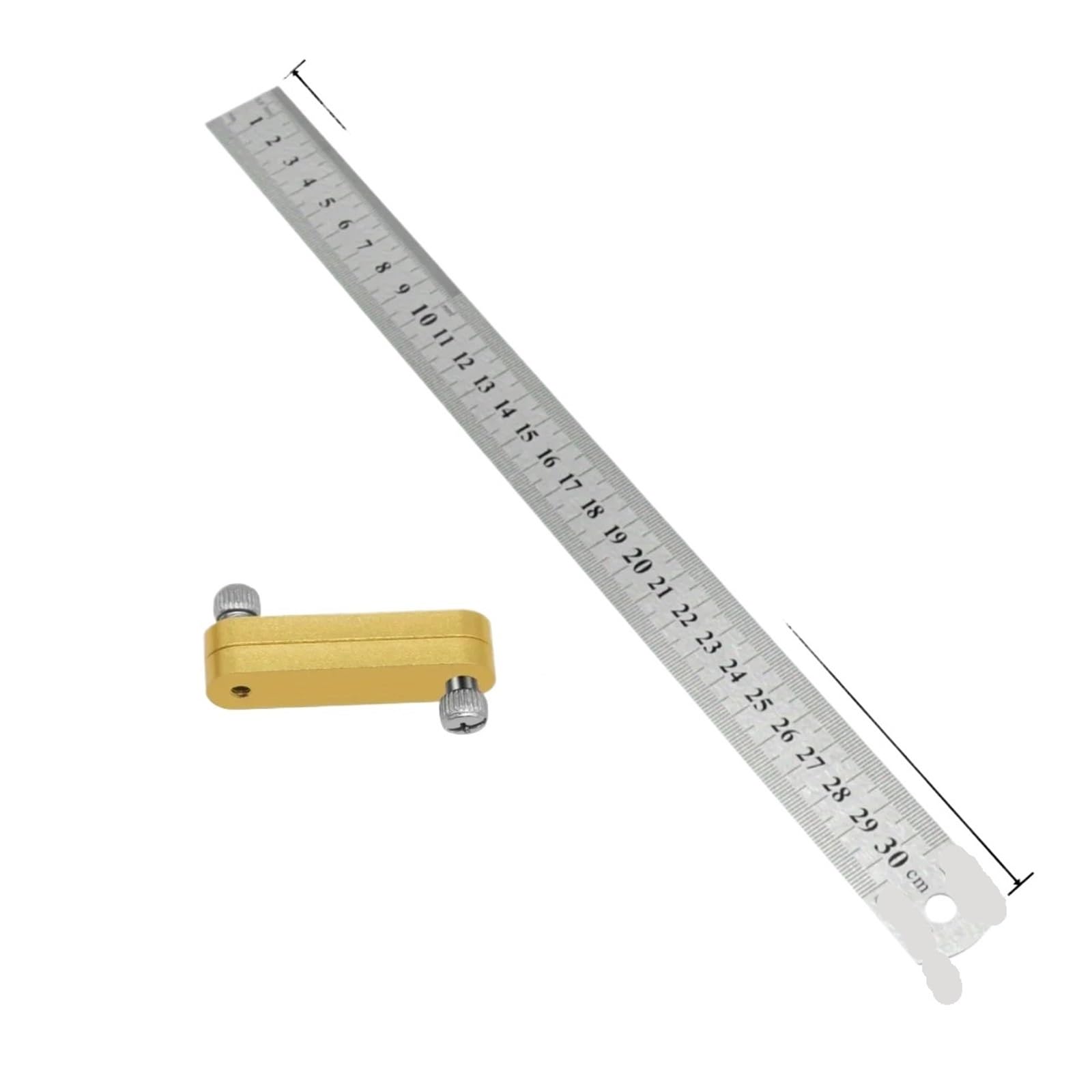 Ygleeuli A Block And Ruler Ruler Stops Fences Ruler Positioning Block, Woodworking Line Locator Stop Limit Straightedge Adjustment Scribe