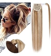Hairro Ponytail Extension For Women 100% Human Hair Remy Wrap Around Pony Tail Real Straight High...