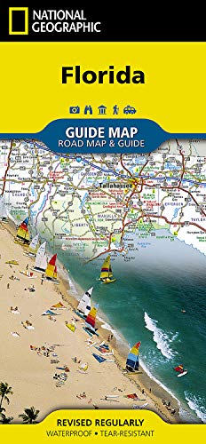 Florida Map – Waterproof Guide Map by National Geographic | Detailed Travel Map of Florida with Cities, Beaches, Parks & Attractions | Road Trip & Tourist Map (National Geographic Guide Map)