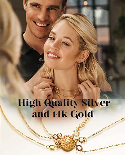 Necklace Layering Clasps Separator For Women 14K Gold & Silver Tangle Free Safety Jewelry Locking Clasp Converter Chain Extender #TOP5