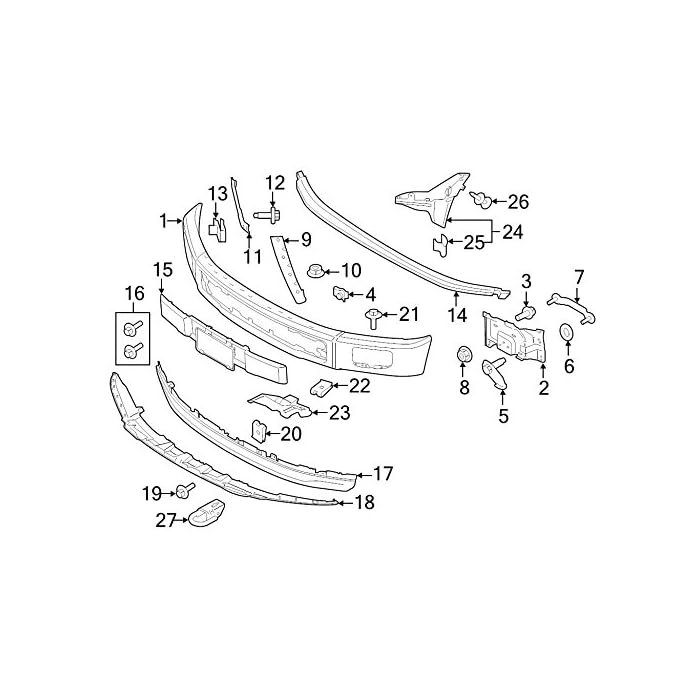 Buy Ford 20152016 F150 Front Bumper Trim Panel Fascia No License