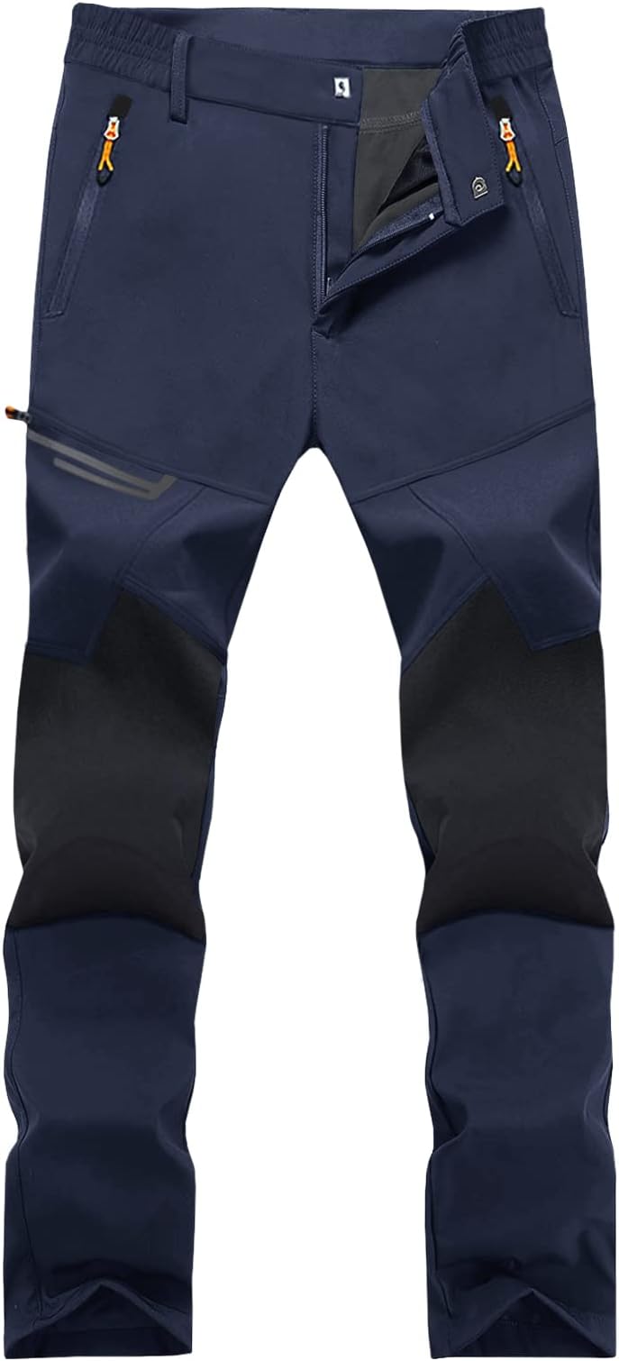 EKLENTSON Men's Trousers Lightweight Quick Dry Hiking Trousers Stretch Water Resistant Breathable Outdoor Walking Pants with 4 Zip Pockets
