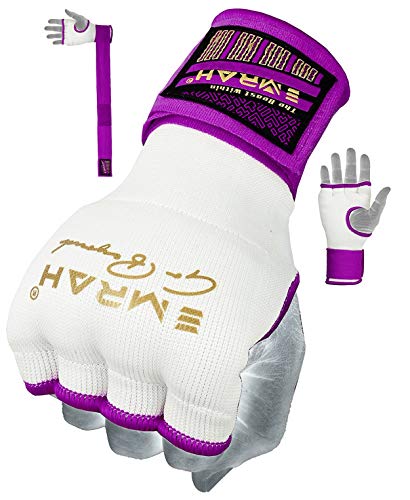 EMRAH Pro Training Ladies Boxing Inner Gloves Hand Wraps MMA Wraps Mitts (Small, Purple)