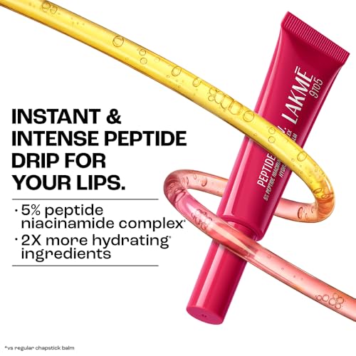 Image of Lakme Peptide Lip IV with 5% Peptide-Niacinamide Complex, For Intense Hydration With A Serum-Like Texture That Visibly Plumps, Smoothens, and Repairs, Peptalk Pink, 10g