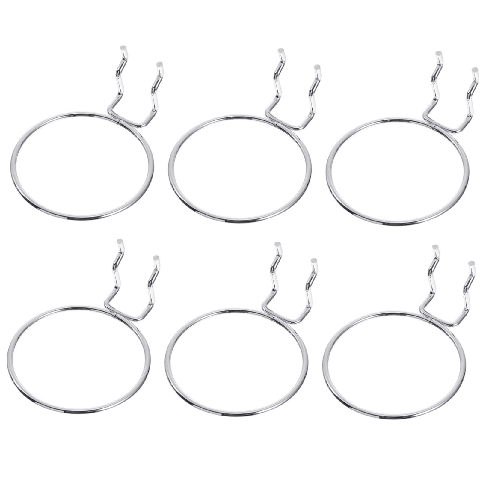 HAWILLOSCH 6pcs Round Metal Hooks for Pegboard Supermarket Shelf Hooks Strong Easy to Use No Cutting Hands