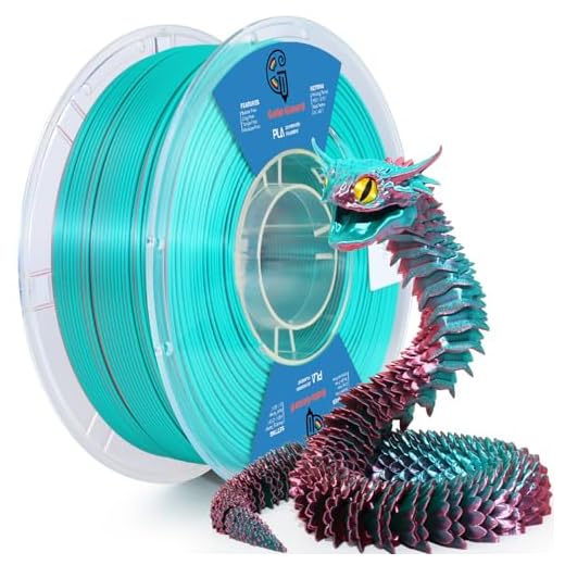 Goto Guard Dual Color Silk PLA 3D Printer Filament 1.75mm, Multicolor 3D Filament Color Change by Angle, Multicolor 3D Printing Filament for Most 3D Printer, Silk Dual Color Teal Coral 1KG(2.2lbs)