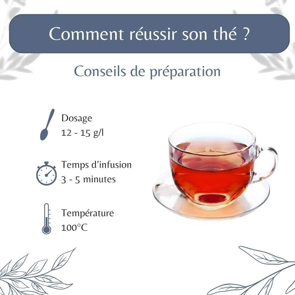 Thé Fumé Lapsang Souchong Bio - Thé Noir Vegan en Vrac, 100% Naturel, Sans OGM - Agriculture Biologique - Conditionné en France - Sachet 1 kg (500 Tasses)