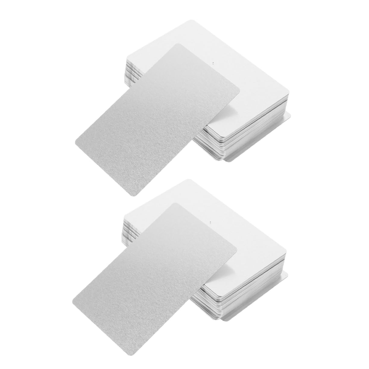 200pièces Lot De Cartes Vierges De Visite Métal Pour Sublimation Transfert Thermique Format Diy Usage Professionnel Et Personnel