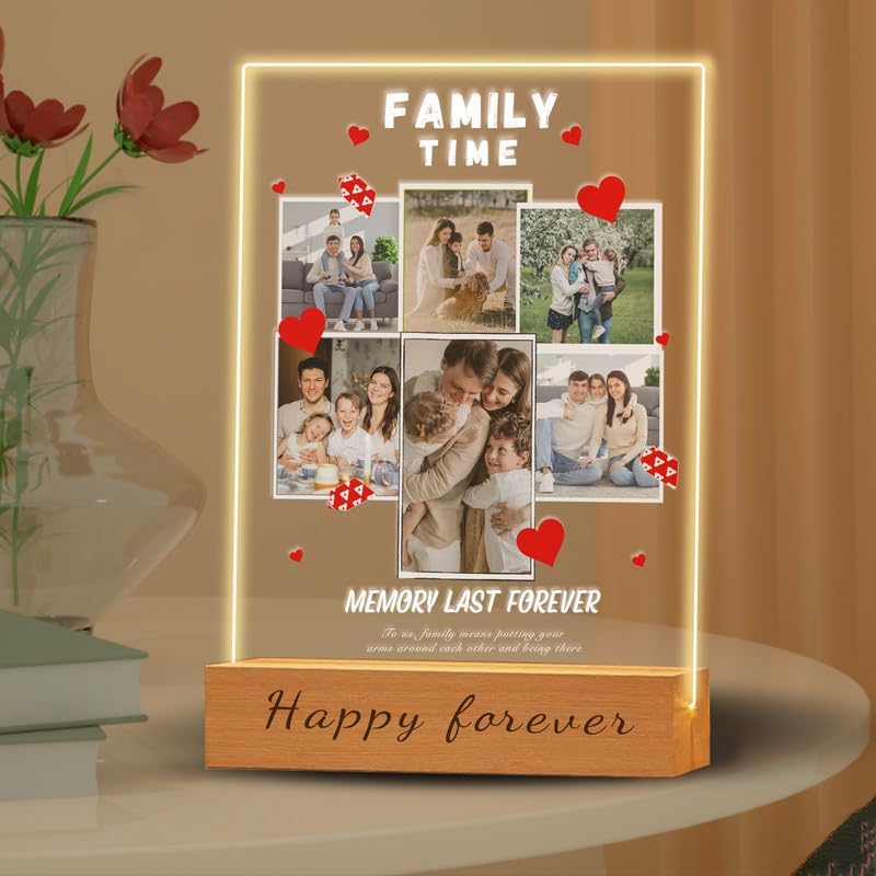 Marco de fotos acrílico personalizado con foto, regalo personalizado de aniversario para parejas para mujeres y hombres, placa acrílica