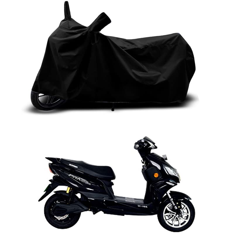 Image of 100% Scratchproof /UV-Rays /Heat Protection /Birds Dropping /Water Resistant /Dust Proof /Waterproof /Full Bike Scooty Two Wheeler Body Cover Compatible for Okinawa iPraise+ All Varients[Black]