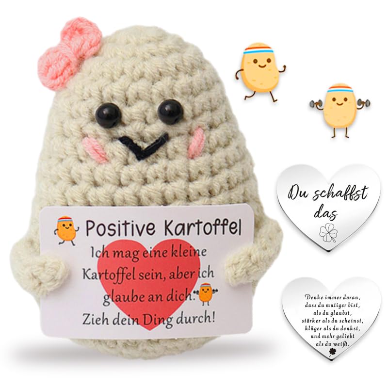 XBOCMY Pocket Hug Patate Positive, Creative Lana di Patate Bambola, Regalo Mutmacher, Regali per le donne, Regalo per l'inizio della scuola
