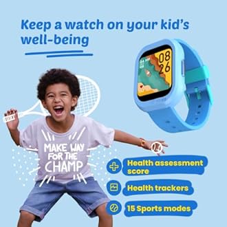 Noise Champ 2 Kids Smart Watch with Habit Building (handwash, Brushing, etc), IP68 Waterproof, Activity Tracker, in-Built Games, School Mode. noisefit sync app, for Boys and Girls (Mickey Black)