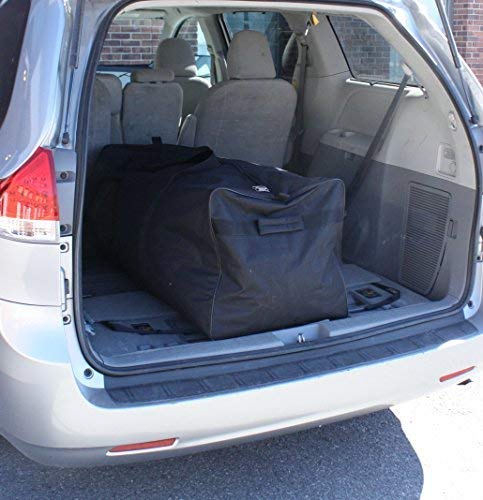 Gothamite 50 Inch Luggage Bag - Heavy Duty Duffle Bag- Zippered Packable Duffle Bag - Extra Large Carry Luggage bag for Sports, Camp, Travel, Military, Christmas Tree Bag - Black Color