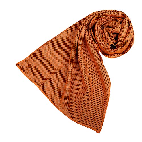 Heaven2017 Summer Cooling Towel Mesh Ice Cold Travel Sports Running Gym Microfiber Yoga Towel Orange #TOP13