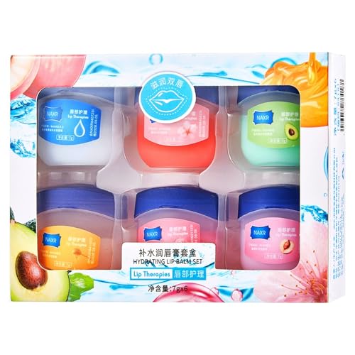 Lip balm Set | Lip Balm Variety 6 Pack - Multipack Lip Moisturizer For Very Dry Lips Lip Repair Sleeping Lip Mask For Day&Night - Gift for Girl and Women