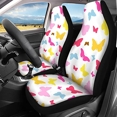 Image of Modysero Funny Butterfly Print Custom Fitted Car Seat Cover Full Set Soft Durable Automotive Seat Cover for Women All Season Full Coverage Decor Accessories Universal Fit Most Cars