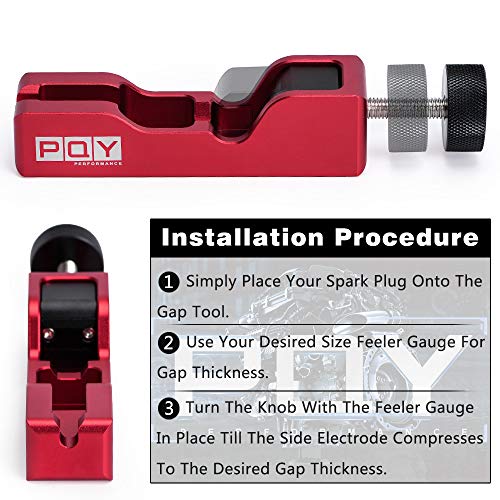 Image of Universal Spark Plug Gap Tool, Spark Plug Gapper Gapping Tool Adjuster for Most 10mm 12mm 14mm 16mm Sparkplug Red
