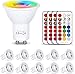 HYDONG Ampoule GU10 LED Couleur Changement 6W Dimmable LED Spot Bulb RVB + Blanc Chaud 2700K,12 Couleurs avec Télécommande, AC85-265V, pour Applique, Rail Track, Plafonnier Encastré (paquet de 10)