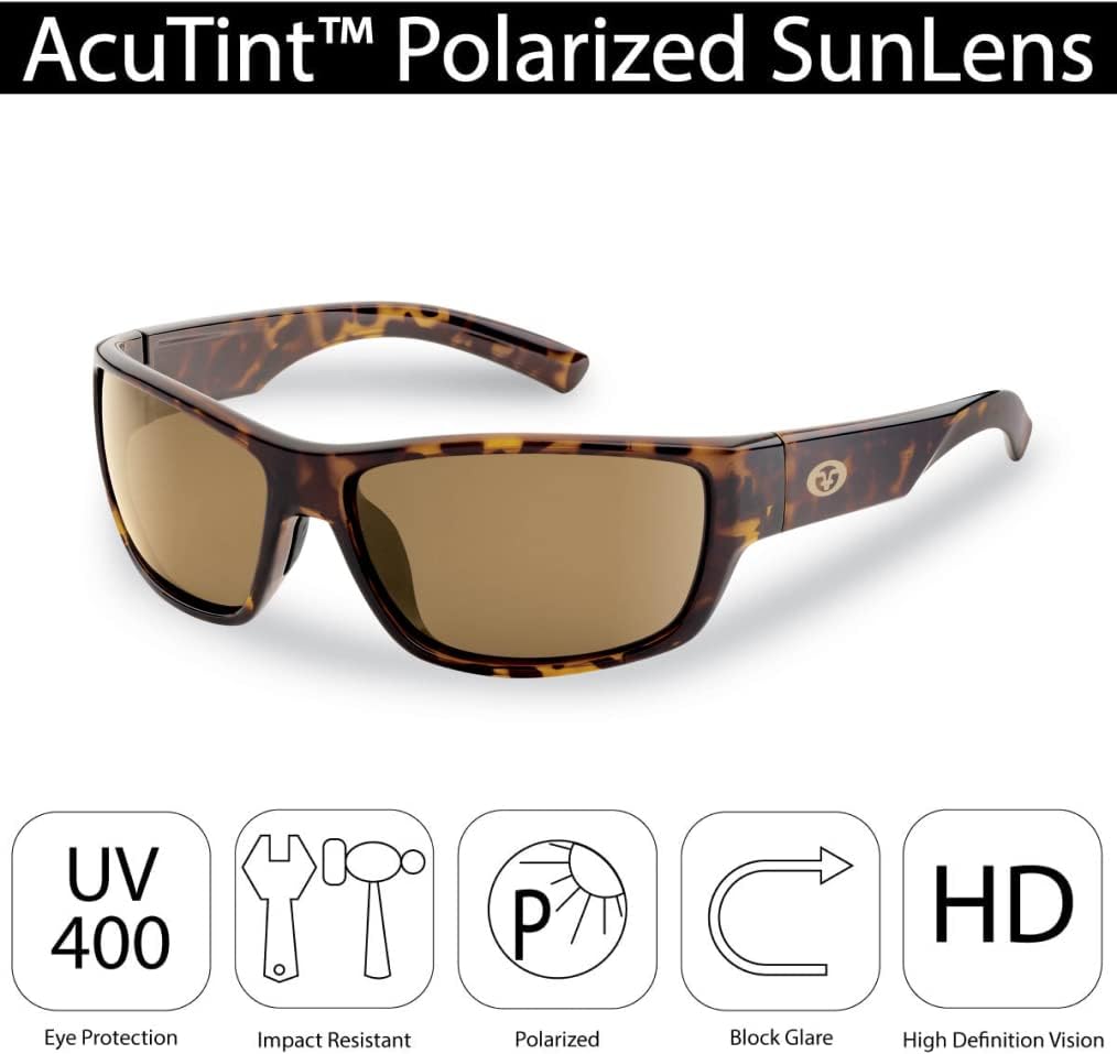 Flying Fisherman MATECUMBE, Frame Lenses Rectangular Sunglasses, Tortoise/Amber, Medium